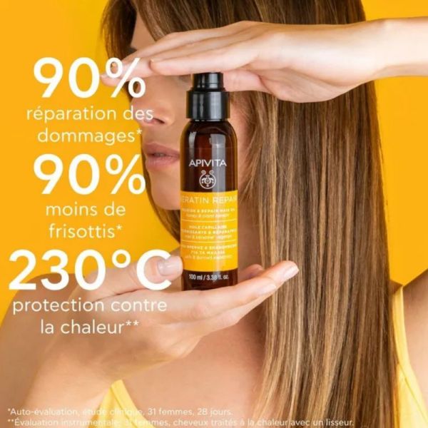 Apivita Keratin Repair Huile capillaire nourrissante réparatrice 100ml