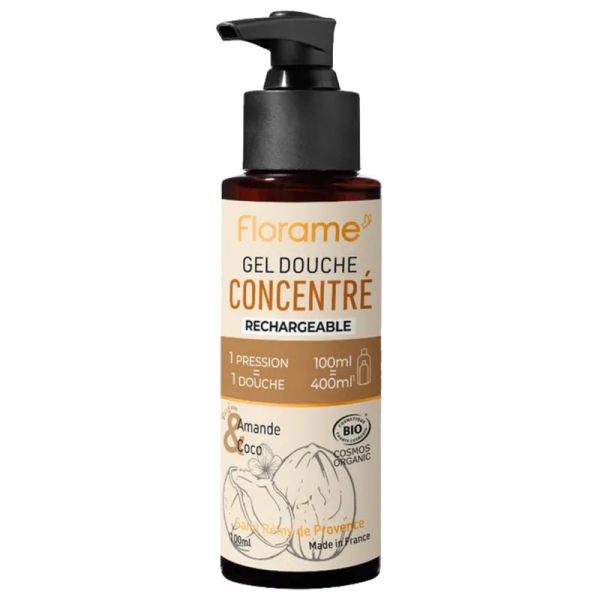 Florame gel douche concentré amande et coco Bio 100 ml