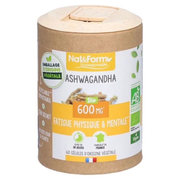 Nat&Form Ecoresponsable Ashwagandha bio 60 gélules