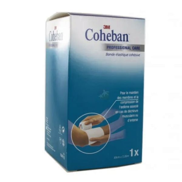 Coheban Blanc Bande de Contention Adhésive 3,5 m x 10 cm
