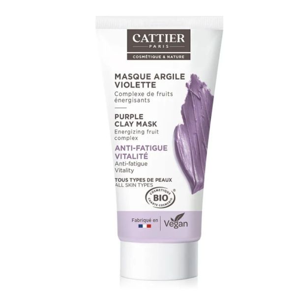 Cattier masque argile Violette tous types de peaux Bio 30 ml