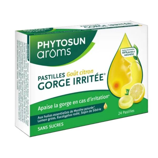 Phytosun Arôms pastilles gorge irritée Citron 24 Pastilles