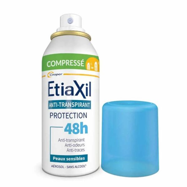 Etiaxil anti-transpirant aérosol compressé protection 48h peaux sensibles 2x100ml