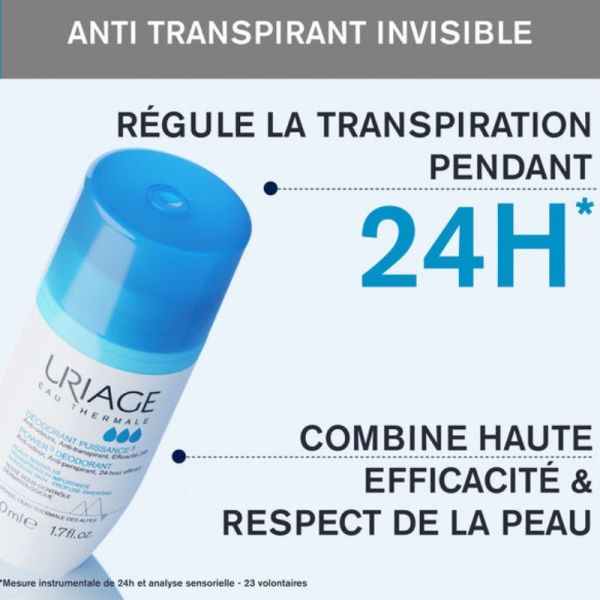 Uriage Hygiène déodorant puissance 3 roll on peaux sensibles 50ml