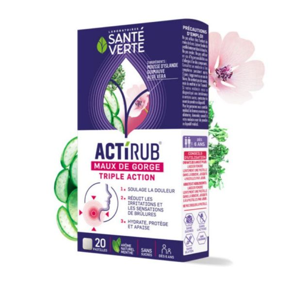 Sante Verte ActiRub gorge adoucit la gorge 15 pastilles
