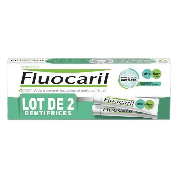Fluocaril dentifrice complet zinc + fluor 145mg 2x75ml