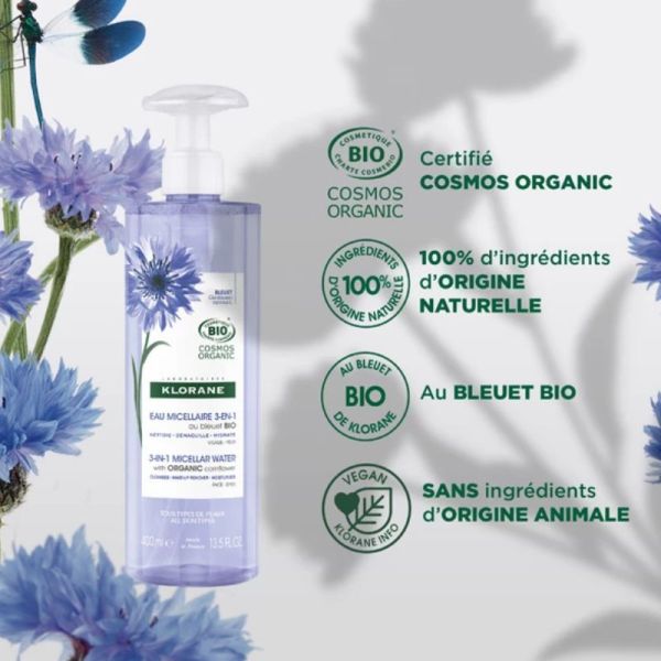 Klorane Bleuet Bio eau micellaire 400ml