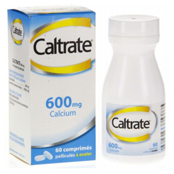 Caltrate 600 mg carbonate de calcium 60 Comprimés pelliculés