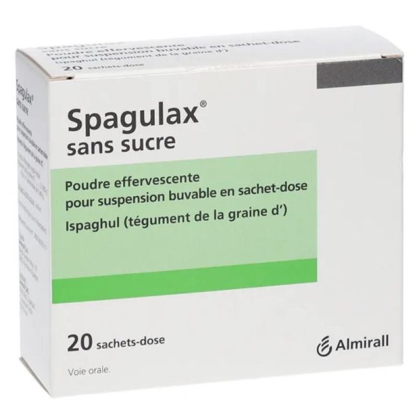 Spagulax poudre effervescente suspension buvablesans sucre 20 Sachets dose