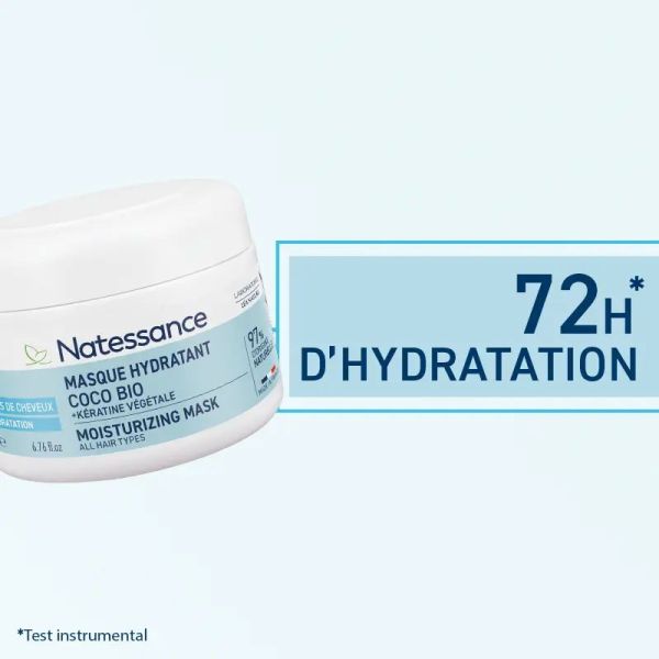 Natessance masque capillaire extra-doux coco bio et kératine végétale 200ml