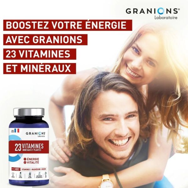 Granions 23 vitamines minéraux et plantes énergie 90 comprimés