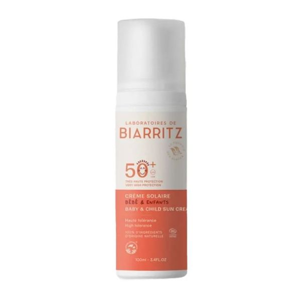 Laboratoires de Biarritz solaires crème bébé et enfant SPF50+ Bio 100ml