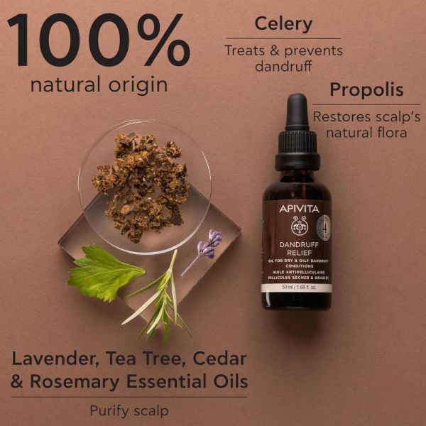 Apivita dandruff relief huile antipelliculaire 50ml