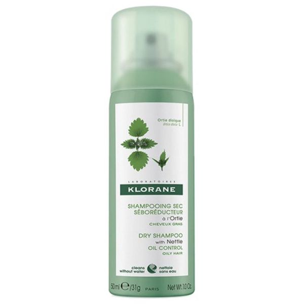 Klorane shampooing sec séboréducteur à l'extrait d'ortie cheveux gras 50ml