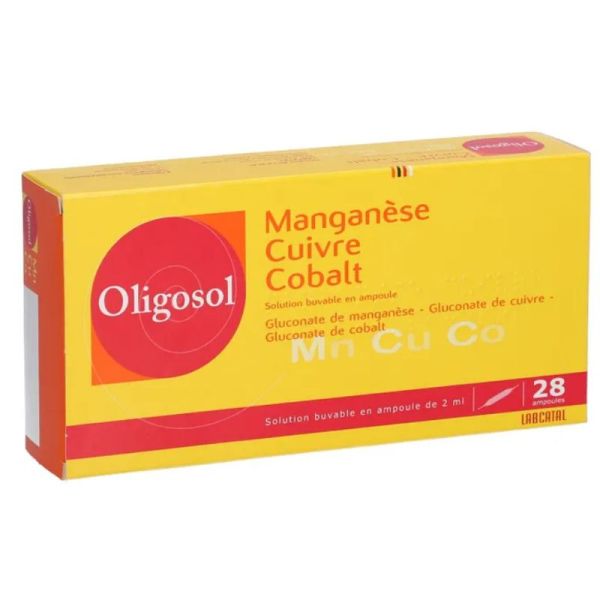 Oligosol manganèse cuivre cobalt 28 ampoules