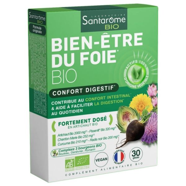 Santarome Bio Bien-Être du Foie Bio 30 Gélules