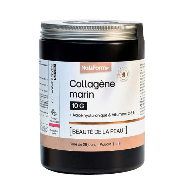Nat&Form Collagène Marin 10g beauté de la peau saveur Fruits Rouges 315g