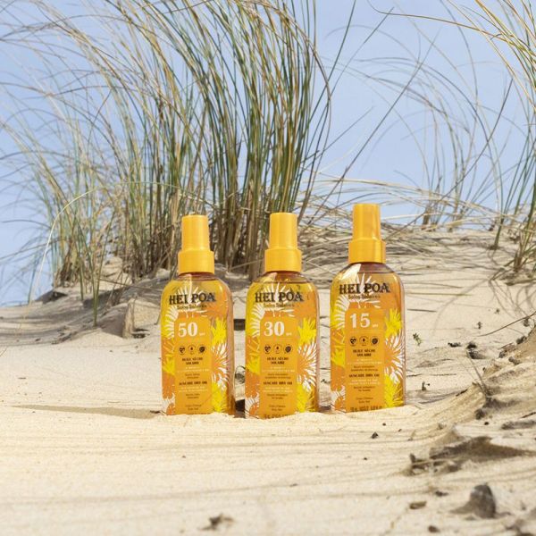 Hei Poa huile sèche solaire SPF30 au Monoï et aux extraits végétaux Bio 150ml
