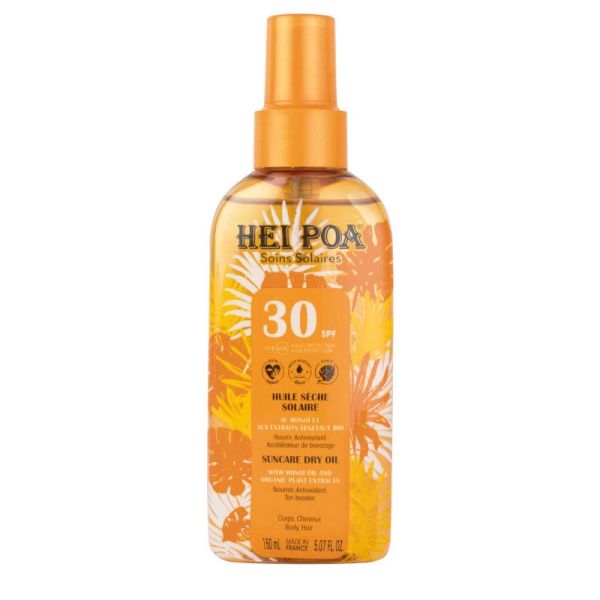 Hei Poa huile sèche solaire SPF30 au Monoï et aux extraits végétaux Bio 150ml