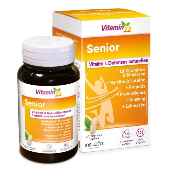 Vitamin'22 Senior Vitalité & Défenses naturelles 30 comprimés