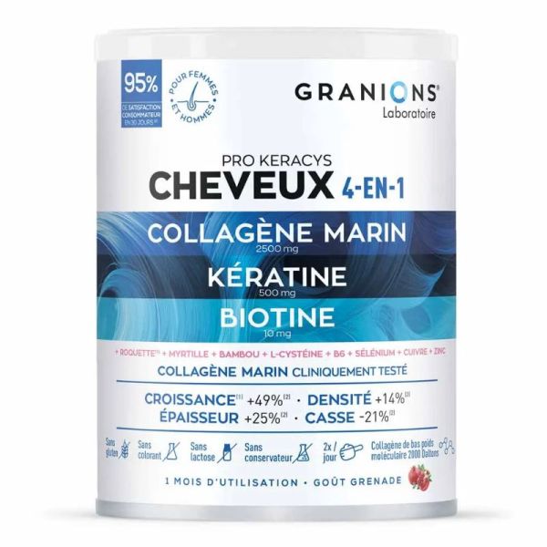 Granions Pro Keracys Cheveux 4en1 Collagène + Kératine + Biotine 300g