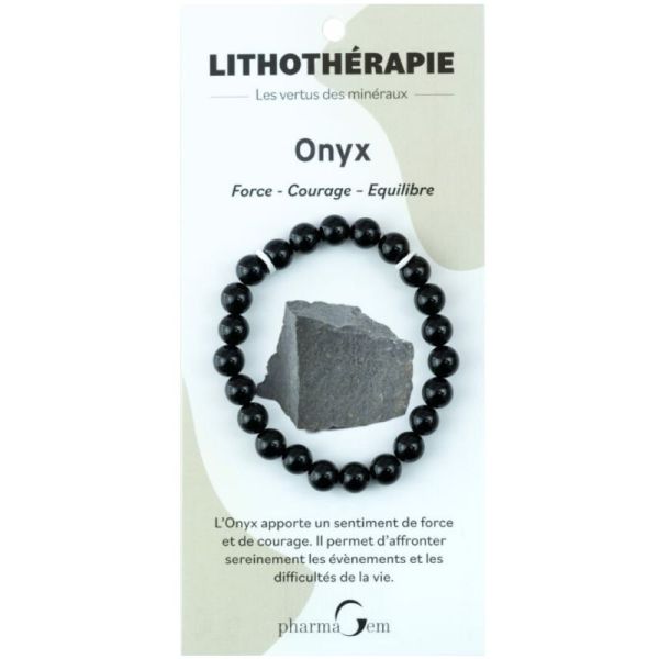 PharmaGem bracelet Lithothérapie Onyx 8mm