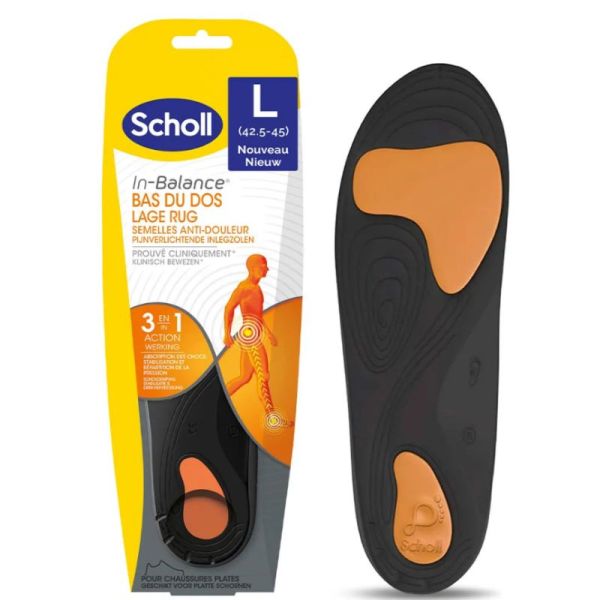 Scholl In-Balance semelles bas du dos anti-douleurs dos T3