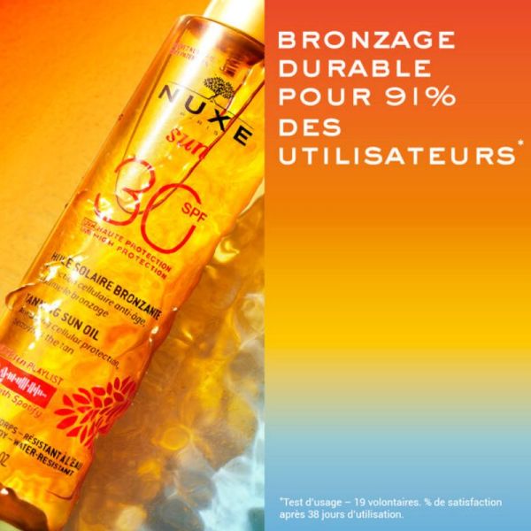 Nuxe Sun huile solaire bronzante visage et corps SPF30 150ml