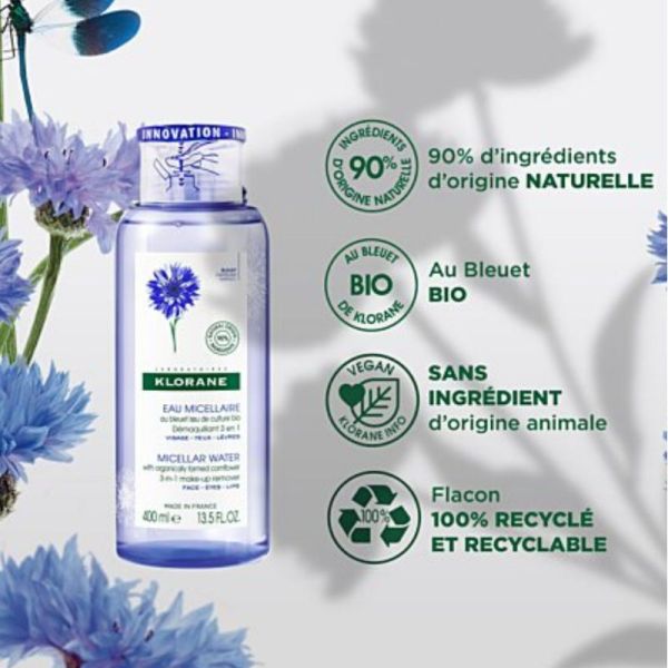 Klorane Bleuet Bio eau micellaire 400ml