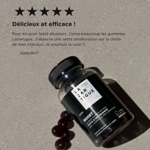 Lazartigue Boost chute et croissance des cheveux 60 gummies