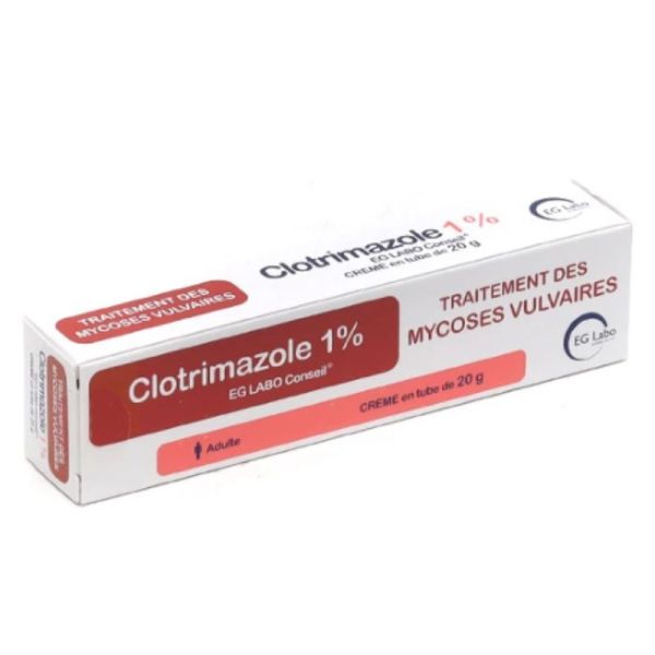 Clotrimazole 1 % crème mycose vulvaire 20g