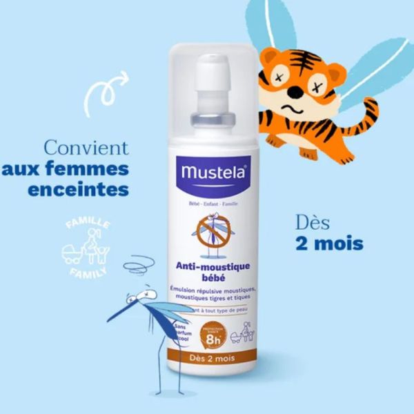 Mustela anti-moustiques bébé zone tempérée spray 100ml