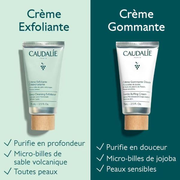 Caudalie Vinoclean crème gommante douce aux micro billes de jojoba 75ml