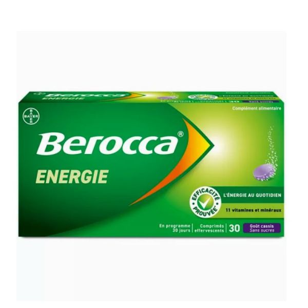 Berocca Énergie goût cassis sans sucre 30 Comprimés Effervescents