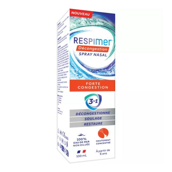 Respimer décongestion spray nasal forte congestion 3 en 1 100ml