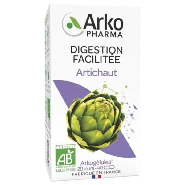 Arkogélules artichaut 13mg polyphénols bio 40 gélules