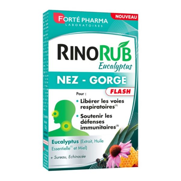 Forté Pharma Rinorub Nez nez gorge flash eucalyptus 15 comprimés