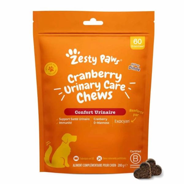 Zesty Paws Confort urinaire 60 friandises pour chien
