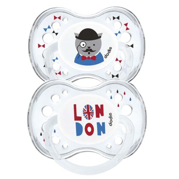 Dodie lot de 2 sucettes anatomiques  +18 mois duo London