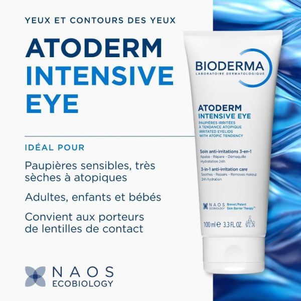 Bioderma Atoderm Intensive Eye soin anti irritations 3 en1 100ml