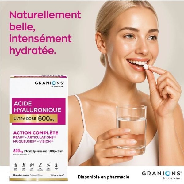 Granions Acide Hyaluronique ultra dosé 600mg 60 comprimés
