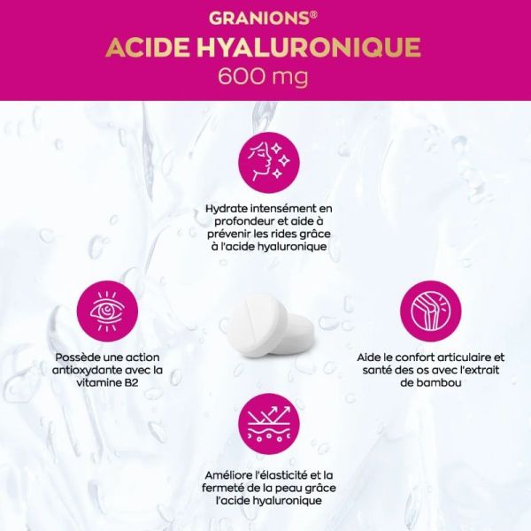 Granions Acide Hyaluronique ultra dosé 600mg 60 comprimés