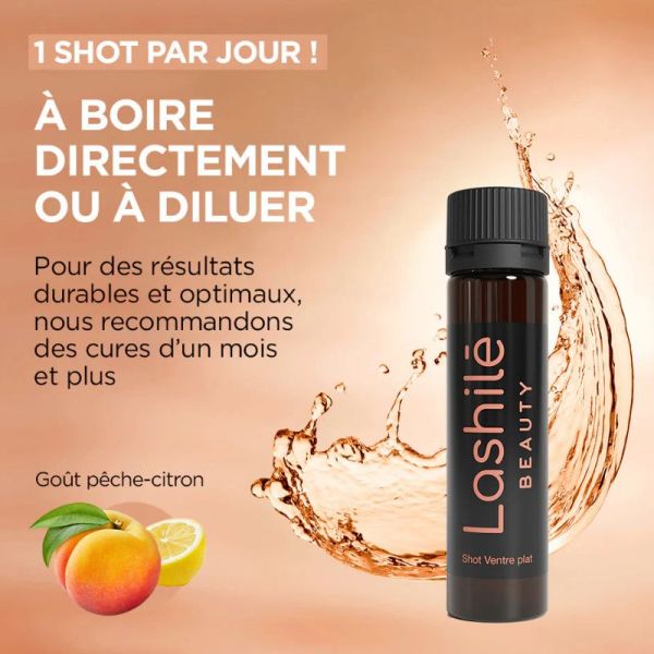 Lashilé Beauty  Shots ventre plat réduit les ballonnements x14 shots X15ml