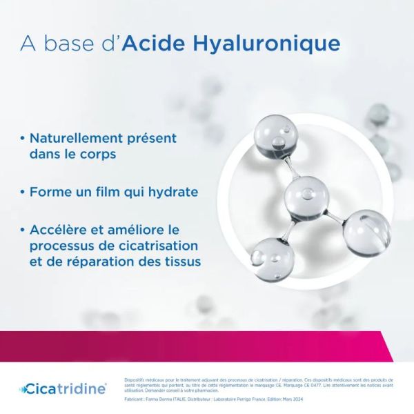 Perrigo Cicatridine crème cicatrisante à l'acide Hyaluronique 30g