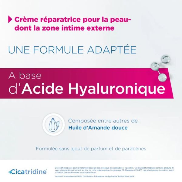 Perrigo Cicatridine crème cicatrisante à l'acide Hyaluronique 30g