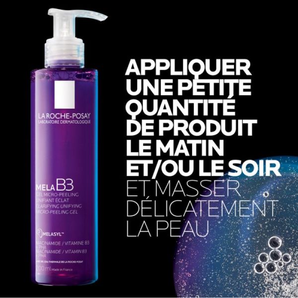 Roche Posay Mela B3 gel micro-peeling unifiant éclat 200ml