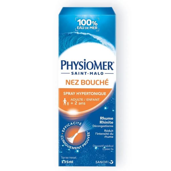 Physiomer nez bouché spray hypertonique adultes et enfants 135 ml