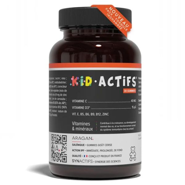 Aragan Synactifs KidActifs Vitamines et minéraux 30 gummies