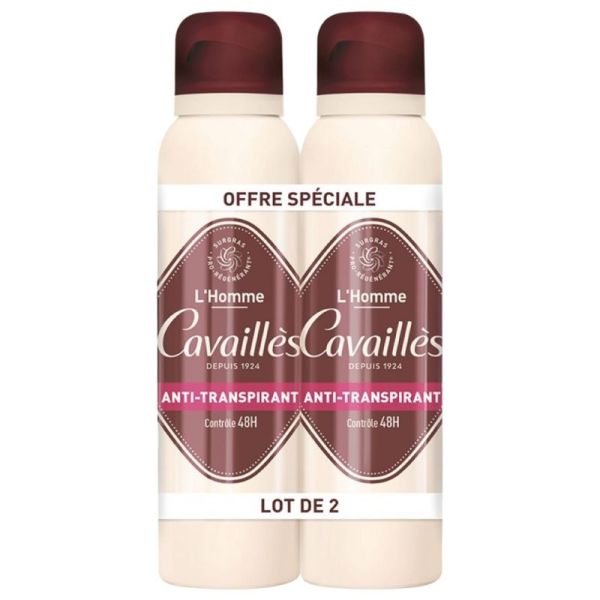 Cavaillès Absorb+ Homme anti-transpirant spray 2 x 150 ml