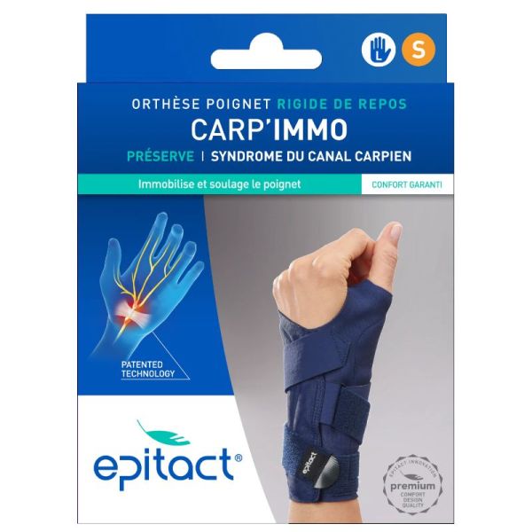 Epitact Carp'Immo Orthèse poignet rigide de repos main gauche taille S 1 orthèse